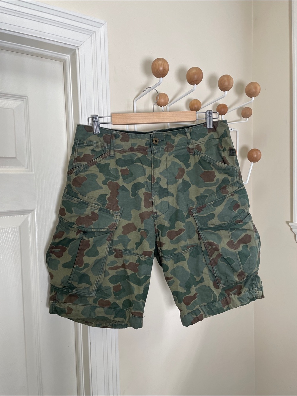 G-Star Raw - Classic Cargo Camouflage Shorts - Green Blue 31